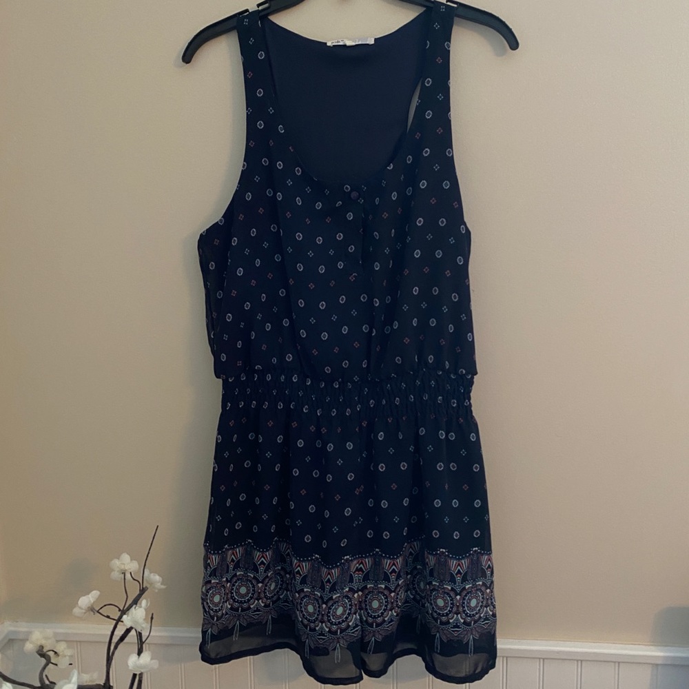 Jolt navy patterned romper